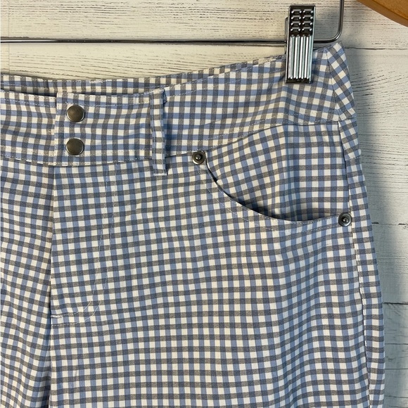 Anthropologie Sitwell Capri Checkered Pants Mid Rise Stretchy Straight Leg Sz 4 - Picture 9 of 10